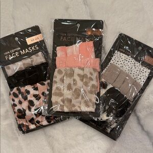 Kitsch Cotton Face Masks Set - Animal Print and Solid Colors - New set of 9